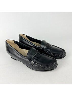 SAS Easier Comfort Shoes Tripad Slip On Loafer Black Leather size 9S Slim